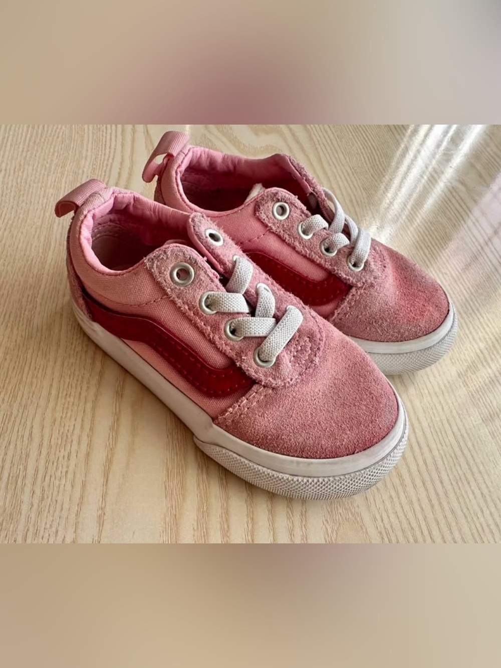 Kids VANS Pink Suede Slip-on Sneakers